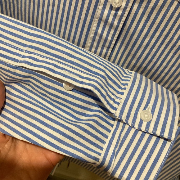 Croft & Barrow Women’s LS 3/4-Sleeve Blue & White Striped Shirt - MEDIUM - Picture 8 of 13